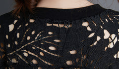 Round-Neck Lace Split-Joint Long Dress