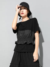 Original Falbala Split-Joint T-Shirts Tops