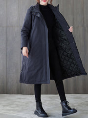 Loose Zipper Solid Thick Coat