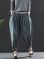 Splicing Jean Harem Pants