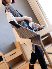 Women Loose Color Matching Casual Coat