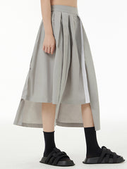 Irregular Clipping Pleated Pure Color Skirts Bottoms