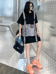 Original False Two Split-Joint Leopard Dress