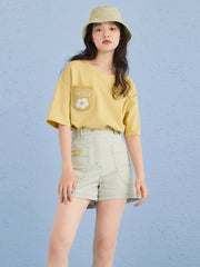 Loose Lucky Printed Short Sleeve T-Shirt