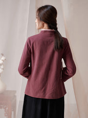 Retro Oriental Charm  Solid Color Clasp Top