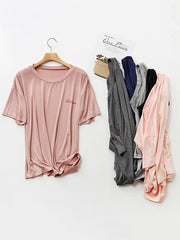 Loose Solid Color Comfortable Short-Sleeved Pajamas