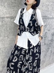 Loose Stylish False Two Straight Leg Suit
