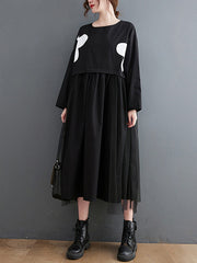 Patchwork Vintage Print Midi Dress