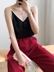 Chiffon Backless V-Neck Vest