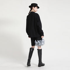 Casual Lapel Collar Irregular Design Long Sleeve Shirt