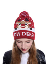 Christmas Deer Snowflake Jacquard Knitted Hat