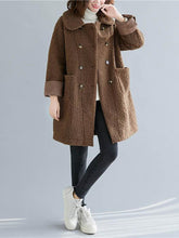 Imitation Lamb Wool Lapel Mid-Length Coat