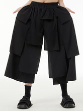 Ninth Pants Wide Leg Pure Color Split-Joint Casual Pants Bottoms