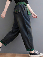 Women High Waist Solid Color Loose Casual Pants