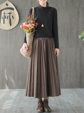 Plain Casual Pleated Skirt