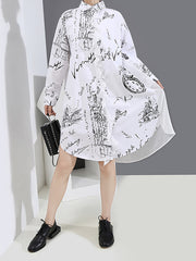 Women Back Split Chiffon Skirt Loose Dress