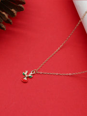 Women Christmas Tree Santa Pendant Clavicle Necklace