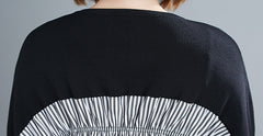 Contrast Stitching Mid-Length Pullover Shirt