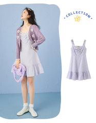 Cute Floral V-Neck Knitted Cover-Up