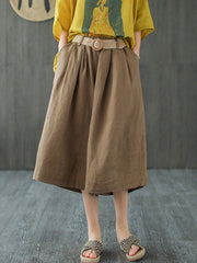 Loose Solid Send The Belt Wide-Leg Pants