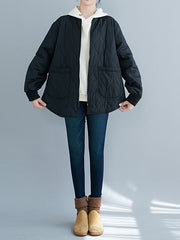 Women Printed Solid Color Casual Jacket