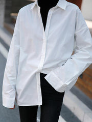 Solid Color Loose Casual Lapel Shirt