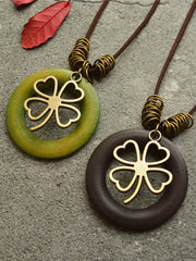 Artistic Retro Two Colors Clover Necklace
