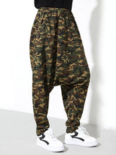 Casual Drop-crotch Camouflage Harem Pants