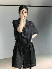 Stylish Printed Original Loose Flax Jumpsuit