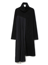 Cropped High-Neck Split-Joint Knitting Midi Dress