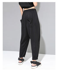 High Waist Loose Stretch Harem Pants Cropped Pants