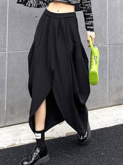 Women Irregular Slit High Waist Skirt