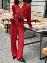 Casual Solid Straight-Leg Pants