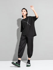 Simple Irregular Loose Sliming Summer T-Shirt