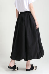 Retro Solid Color High Waist Slimming Skirt