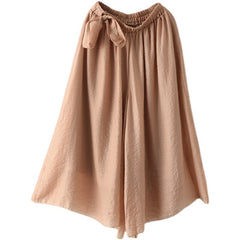 Printed Copper Acetate Yarn Elastic Waist Skirt