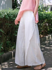 Casual Split-Side Wide Leg Culotte& Pants