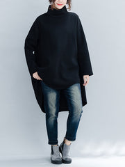 Women Simple Solid Color Turtleneck Bottoming Blouse