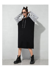 Urban Loose Color-Block Knitted Midi Dress