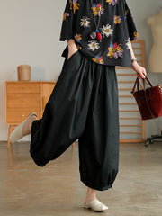 Solid Color Wild Loose Old Lantern Casual Pants