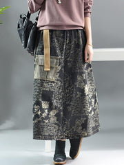 Floral Printed A-line Pocket Skirt