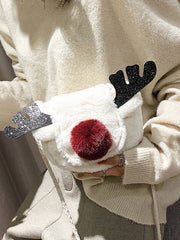 Christmas Little Deer Antlers Crossbody Bag
