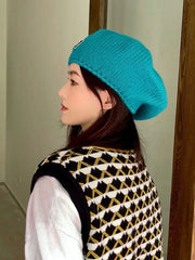Retro Minimalist Alphabet Wool Beret