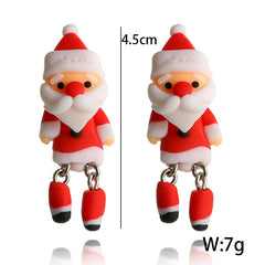 Women Personality Three Dimensional Santa Earrings
