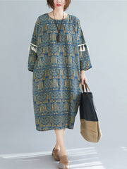 Long Sleeves Double Sleeves Midi Dress