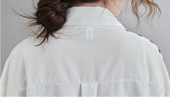 Women Irregular Personality Stitching Lapel Shirt