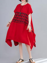 Loose Geometric Splicing Print Cropped Dress