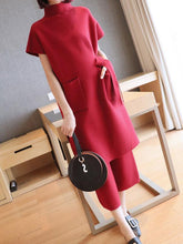 Loose Knitting The Waist Wide-Leg Suits