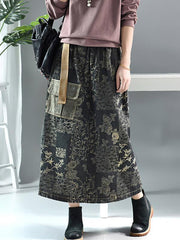 Floral Printed A-line Pocket Skirt