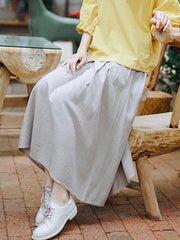 Vintage Empire Ruffled Solid A-Line Skirt